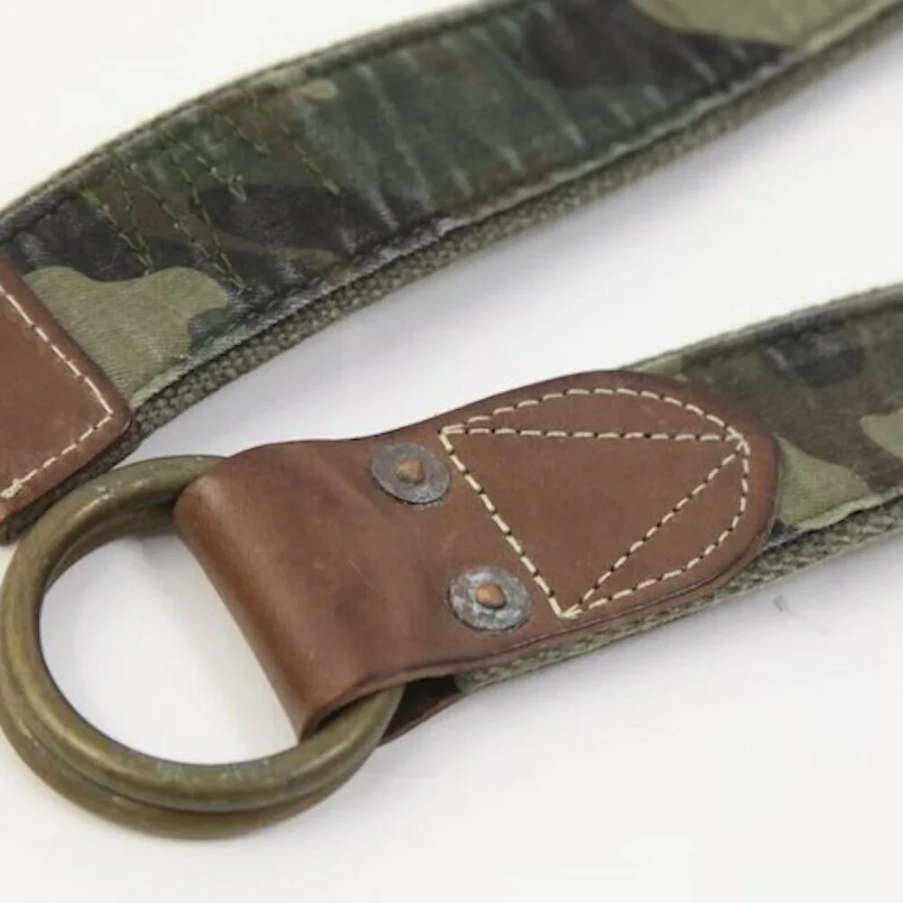 NWOT Polo Ralph Lauren Camouflage Canvas & Leather O Ring Belt